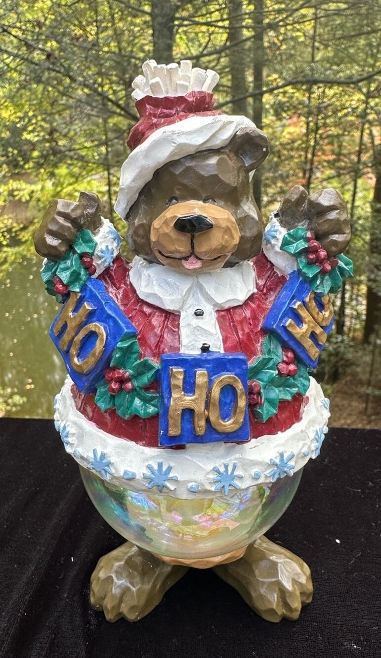 Rare Dillards Home Vintage 1990s Black Bear W/ Glass Ball Body -S64